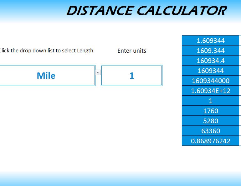 distance calculator f