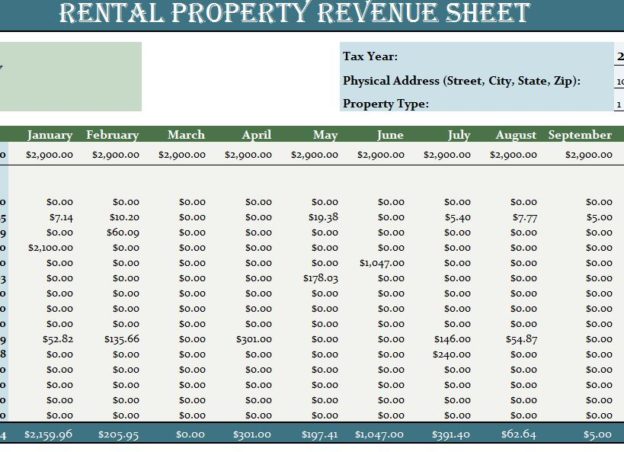 Rental Income Expenses Template