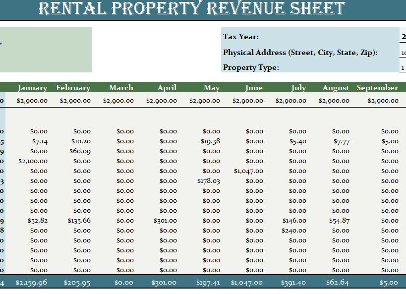 spreadsheet for monthly expenses renter