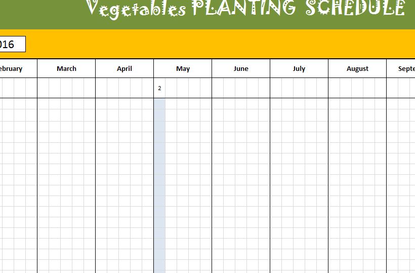 Vegetable Garden Planting Chart