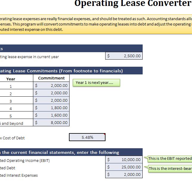 Operating Lease Template