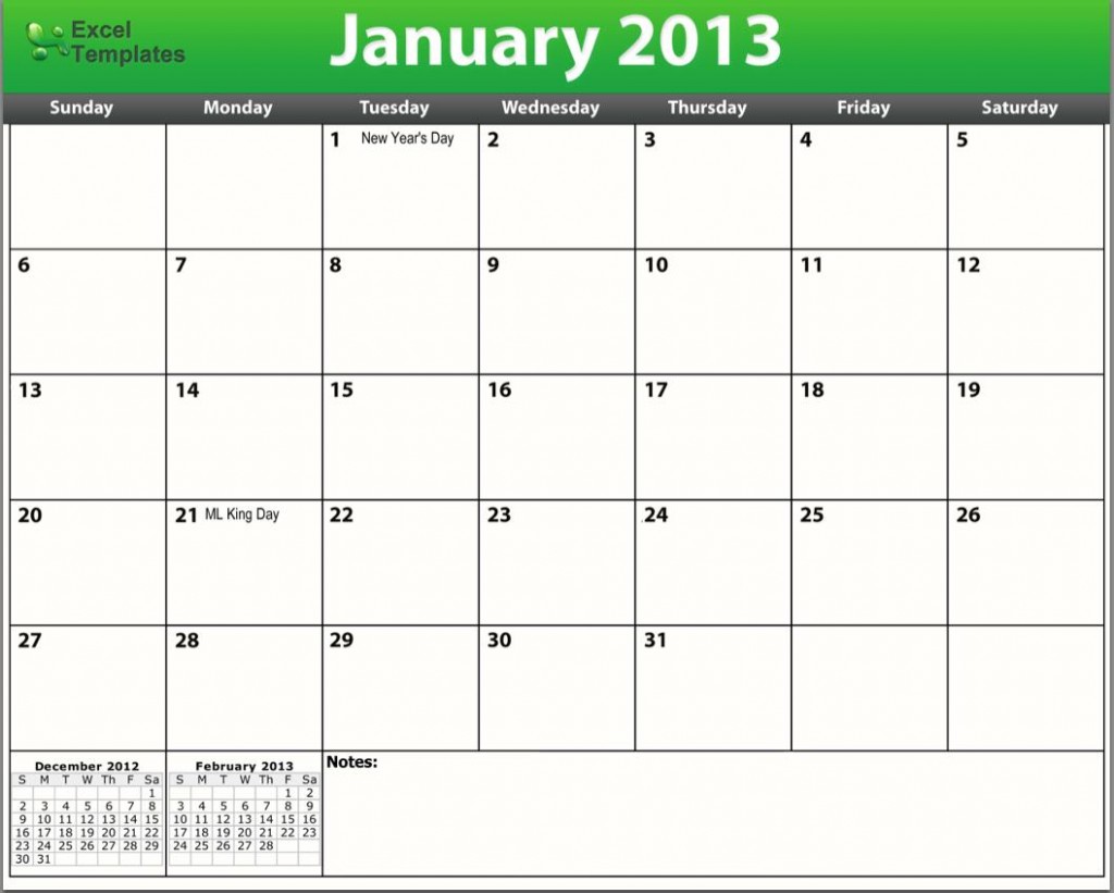 free printable monthly calendar