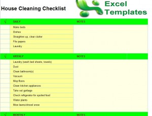 Checklist for House Cleaning