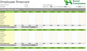 Employee Timesheet Spreadsheet Form Excel Templates