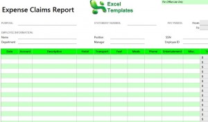 Expense Claims Excel Template