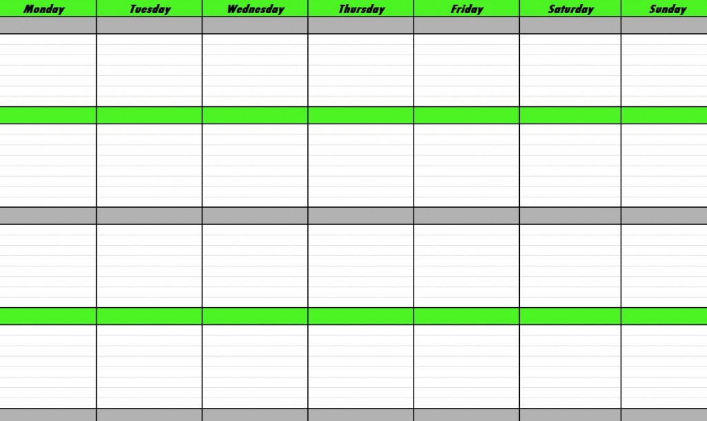 Weekly Schedule Template