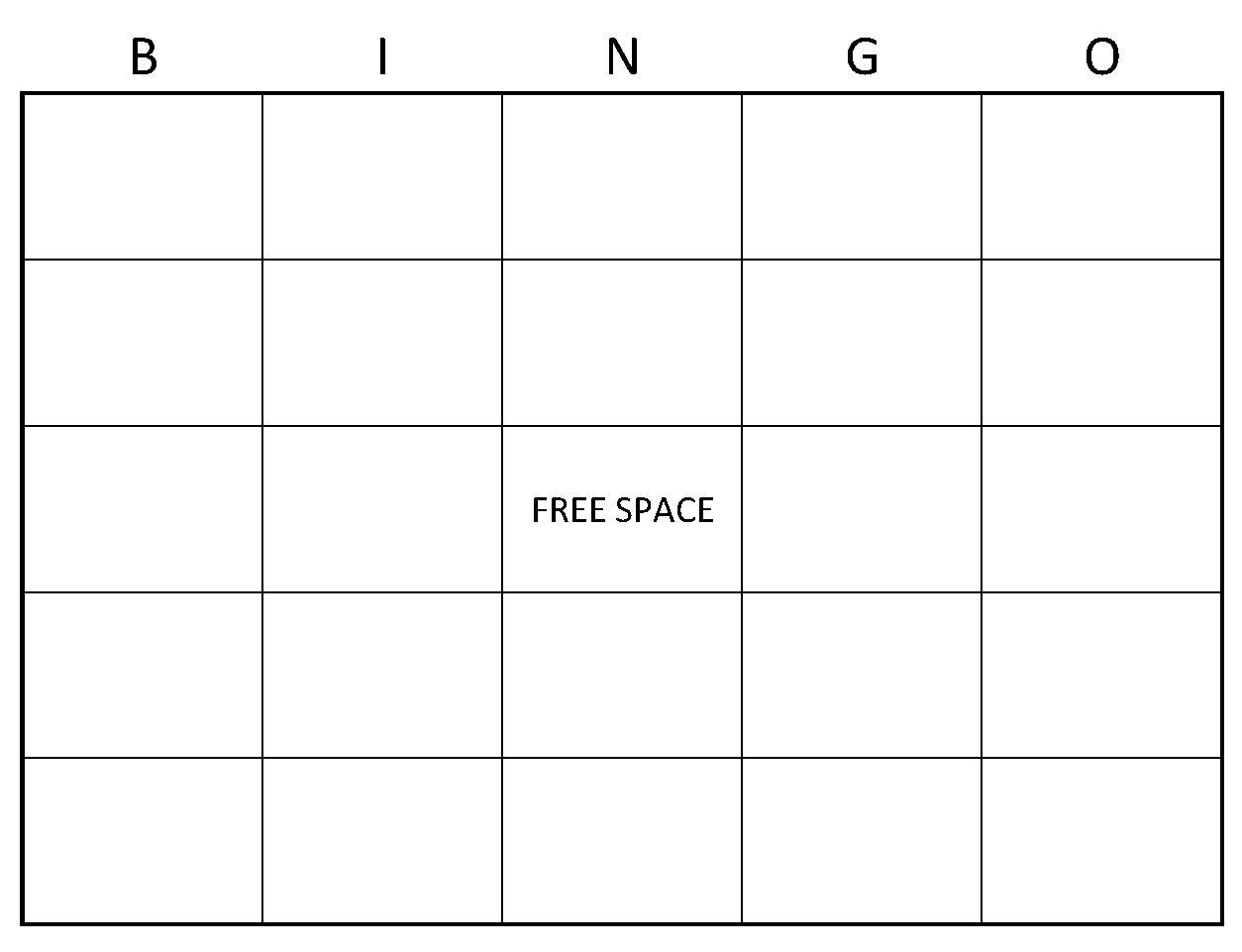 blank bingo cards word