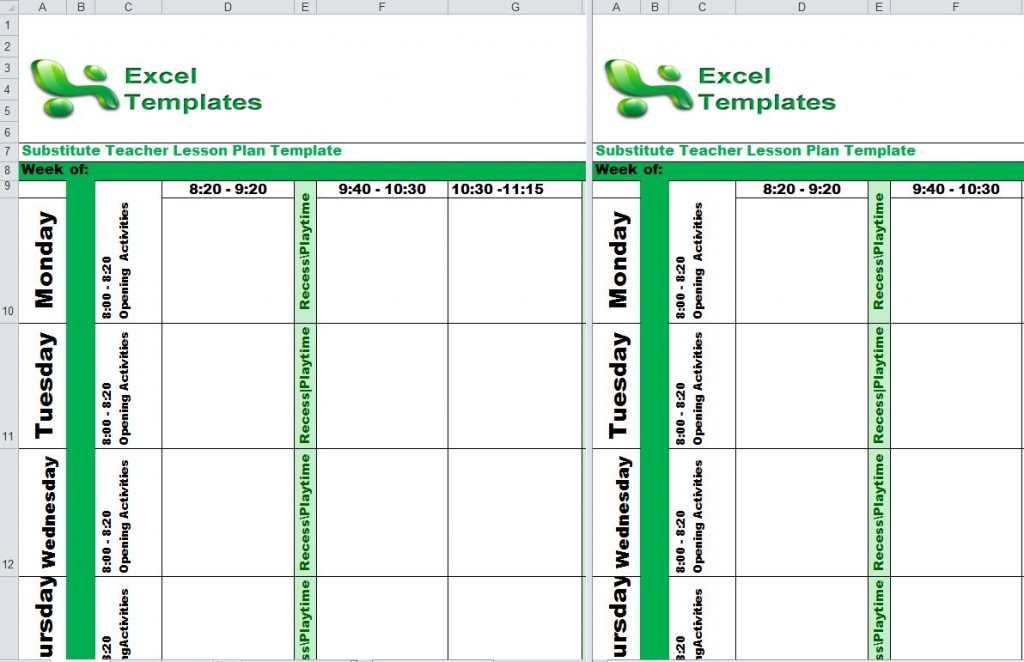 Substitute Teacher Lesson Plan Template from ExcelTemplates.net
