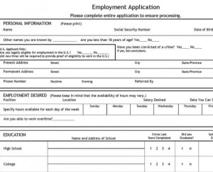 blank job application template.