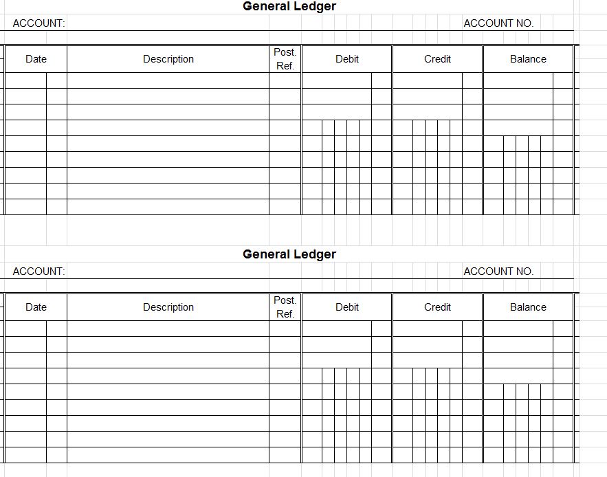 screenshot of the Accounting Ledger Template