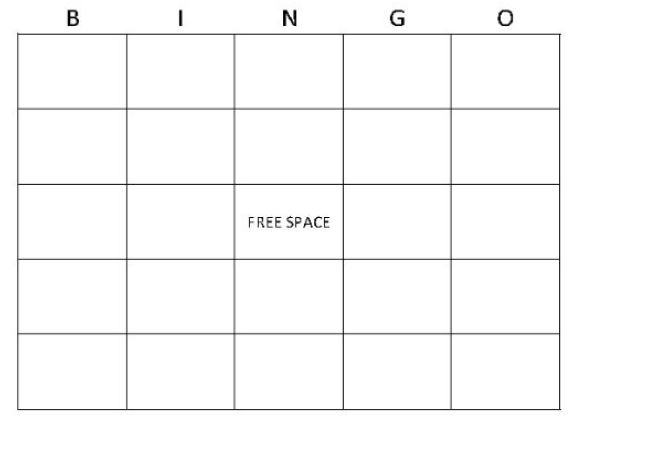 bingo card template excel