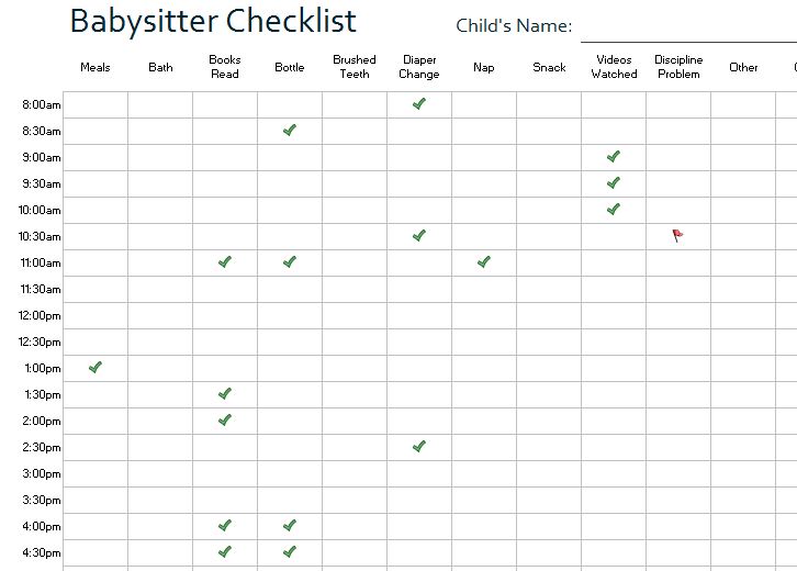 Child Care Log | Child Care Daily Log