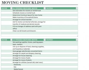 Home Moving Checklist screenshot