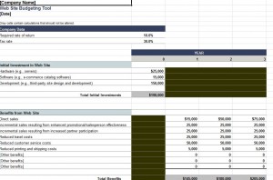 screenshot of the online budget tool