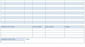 Screenshot of the Football Roster Template