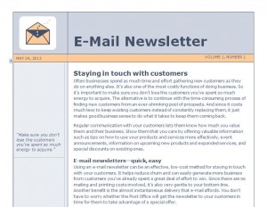Screenshot of the Email Newsletter Template