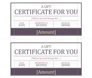 The Gift Certificate Template