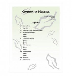 Free Community Meeting Agenda