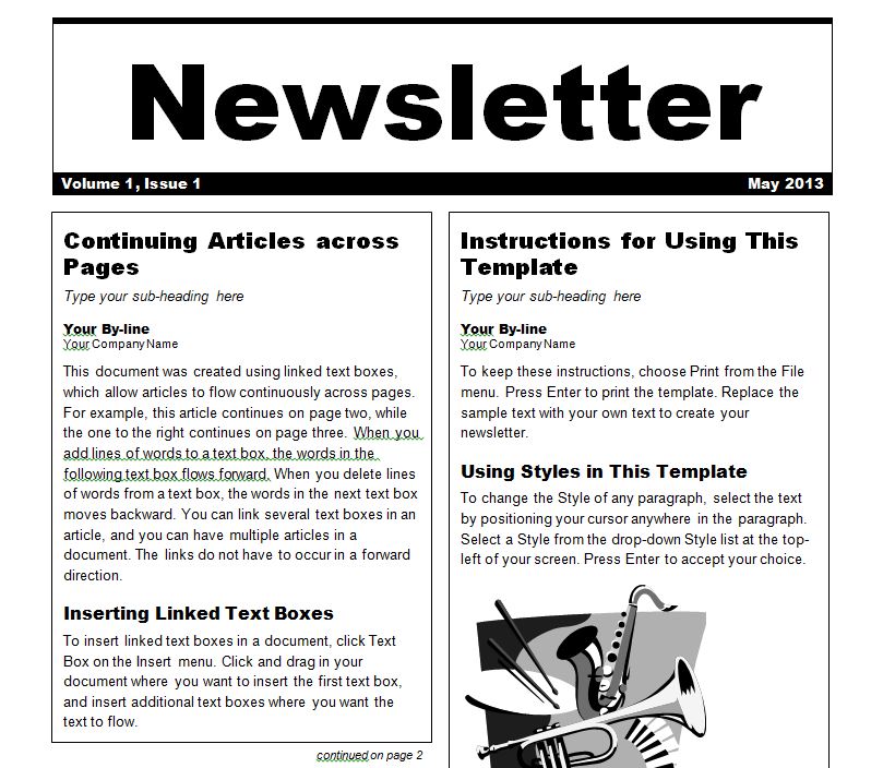 Newsletter Template | Newsletter Templates Word