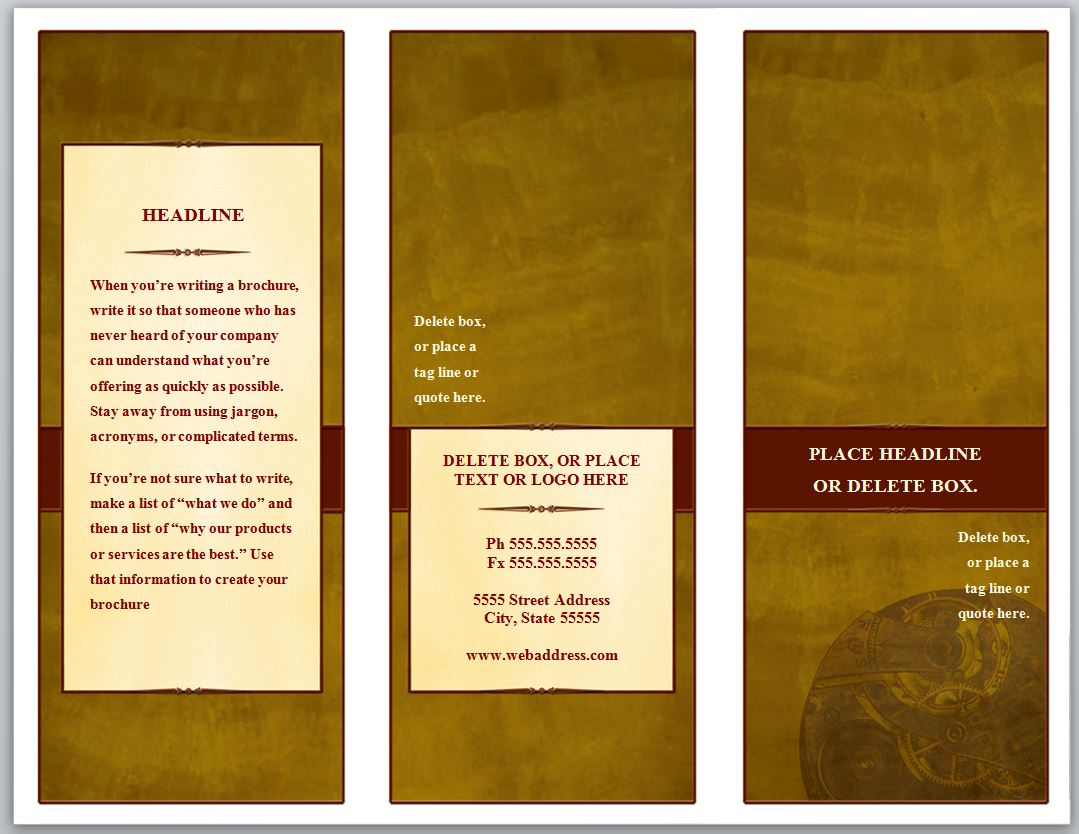 Tri Fold Brochure Template | Three Fold Brochure Template