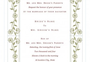 Free wedding invitation template