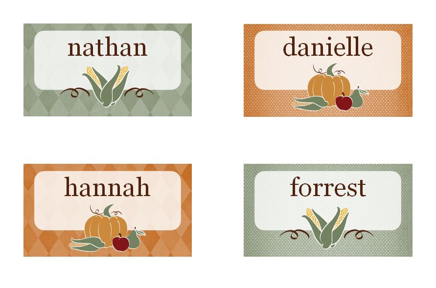 Thanksgiving Place Card Template Free Download