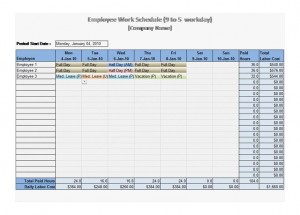 Free 9 to 5 Work Schedule Template