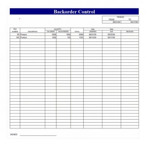 Free Backorder Control Template