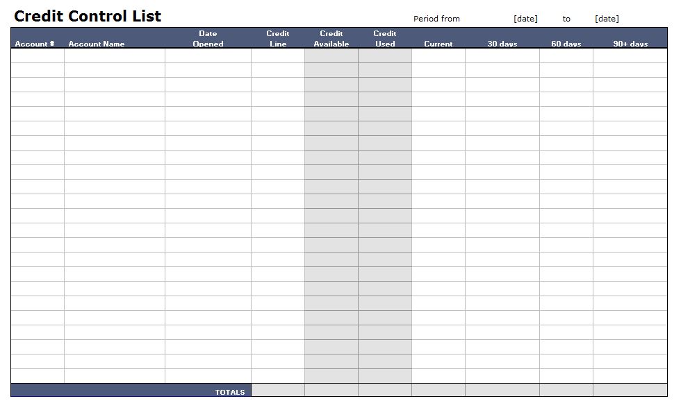 credit-control-list-credit-control-list-template