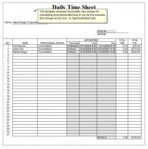 Free Excel Daily Timesheet Template