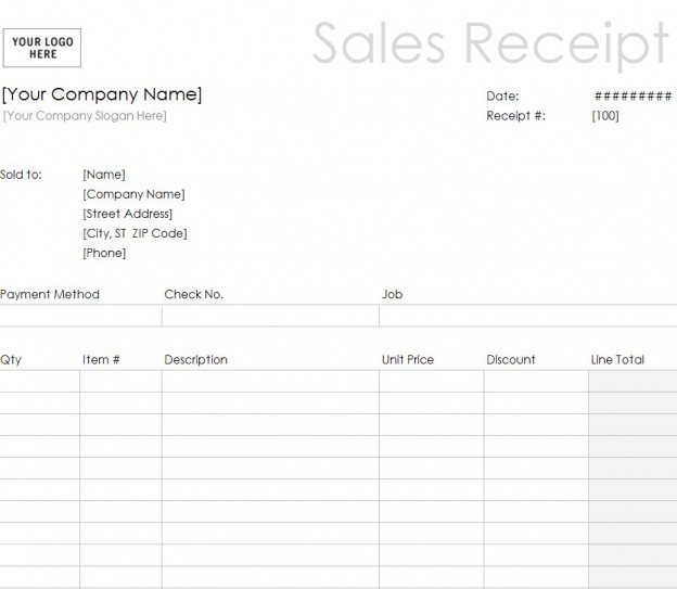 Simple Sales Receipt Template | Simple Sales Receipts