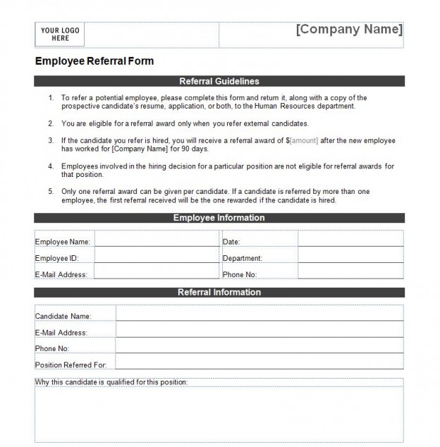 Employee Referral Form | Employee Referral Form Template