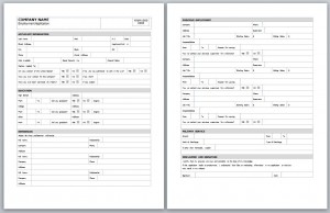 Employment Application Template Free