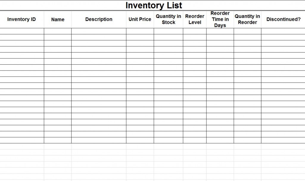 Inventory Templates Format Free Download Template Net Riset