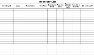 Inventory Template Free