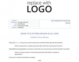 Free Template for Press Release