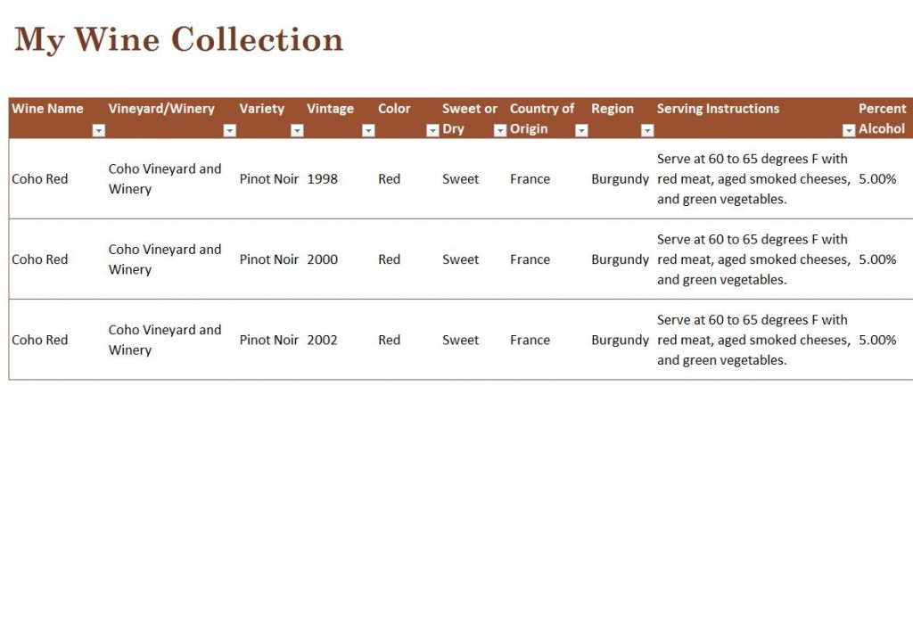 Wine Collection Inventory Templates 15  Free Docs Xlsx PDF Formats