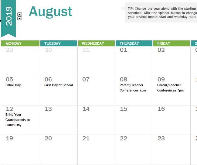 School Calendar Template 2023 24 Word