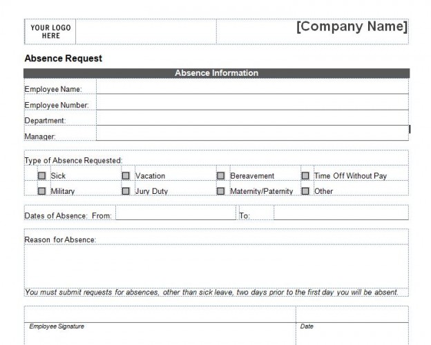 Employee Vacation Request Form 2024