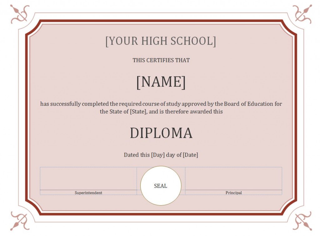 Free High School Diploma Template