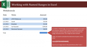 Named Ranges in Excel