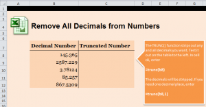 Remove All Decimals in Excel