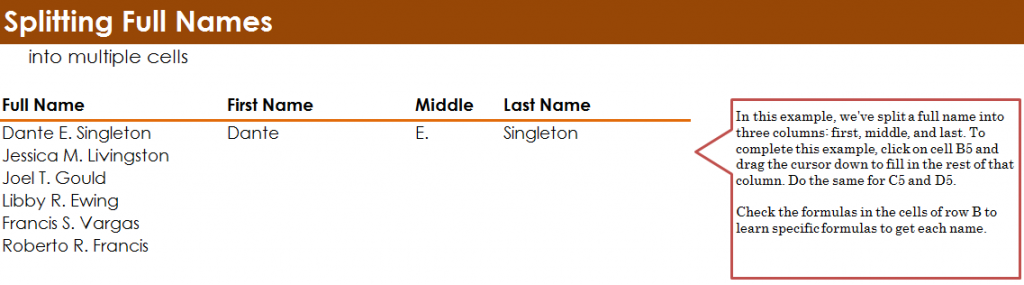 Split Full Names in Excel