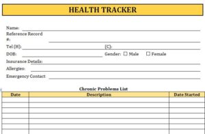 Health Tracker Sheet