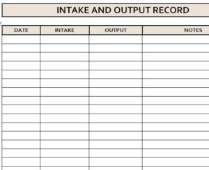 Intake and Output Record