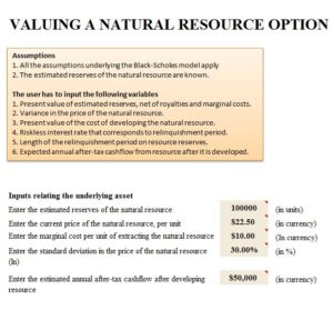 Valuing Natural Resource Template